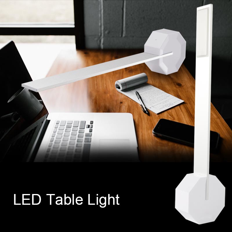 Fashion Style Aluminum Alloy Octagon Lamp Base Wireless Charging Touch Switch Mini LED Table Desk Lamp for Led Reading Night